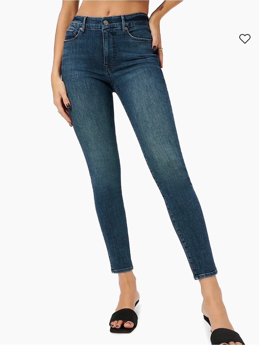 Good American Dark Blue High-Rise Good Legs Crop Skinny Jeans 4/27 Y2K